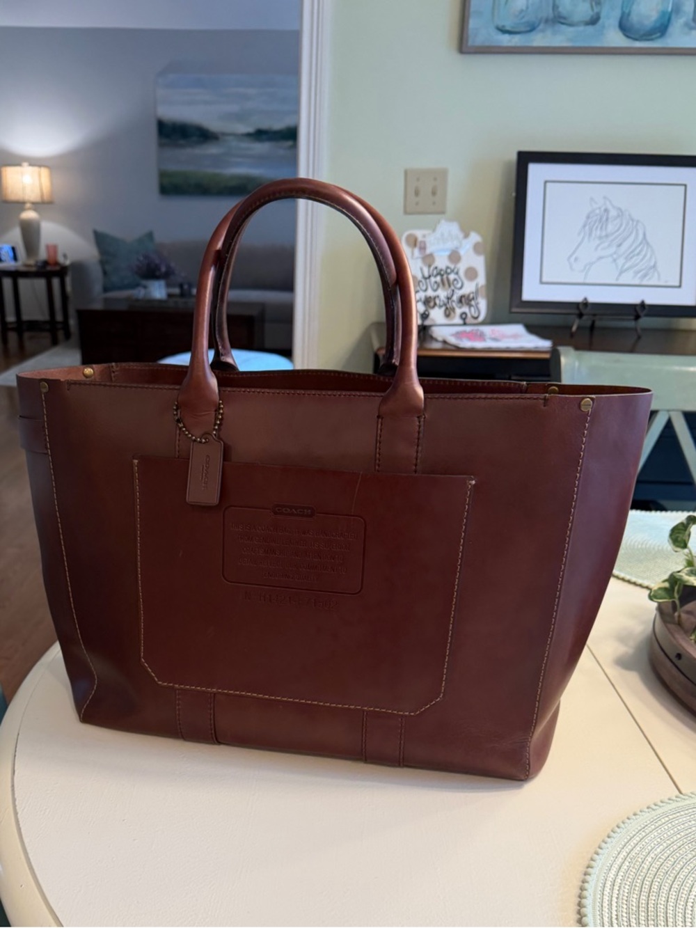Coach Leather Tote Bag – Saddle Brown / Vintage Style